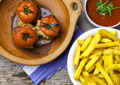 gevulde tomaten uit de oven